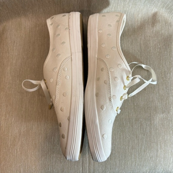 KEDS + KATE SPADE Sz 10 Bridal Lace  Up Embroidered Polka Dots Sneakers NEW - Picture 7 of 10